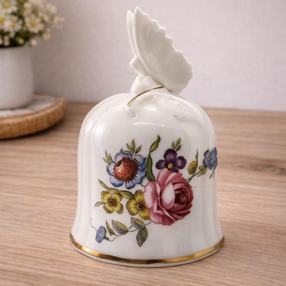 Royal Westminster Butterfly Bell Floral Gold Trim Vintage